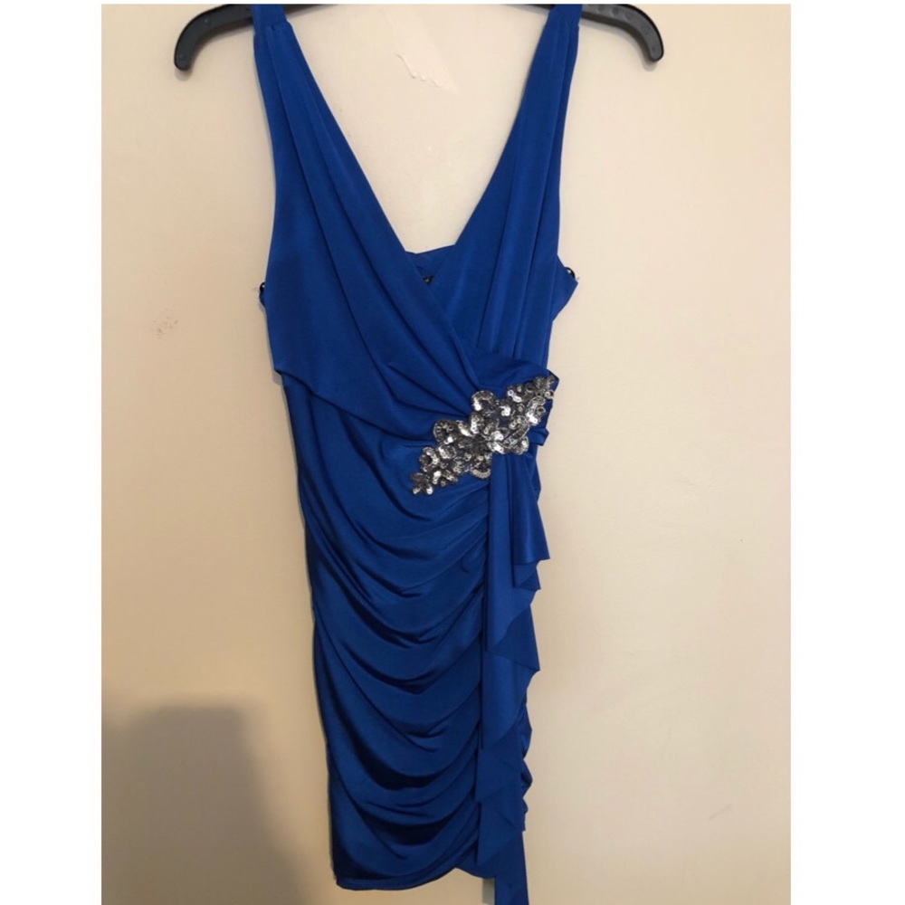 City Studies Mini Blue Ruched Dress